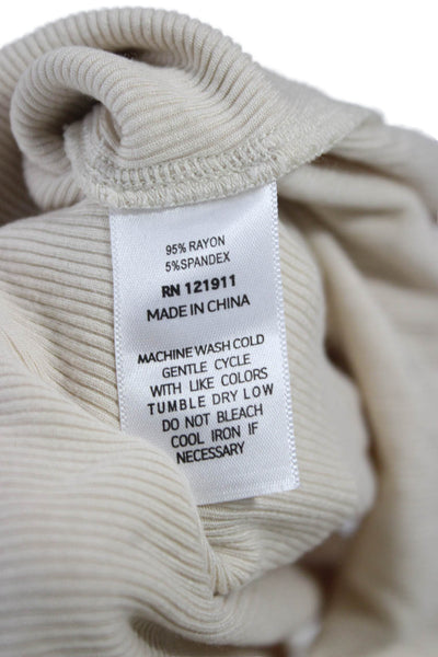 LNA Womens Basic Tank Beige Rayon Spandex Boat Neck Sleeveless Size XS