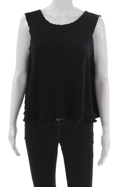 We The Free Womens Black Basic Tank Round Neck Sleeveless Size XS