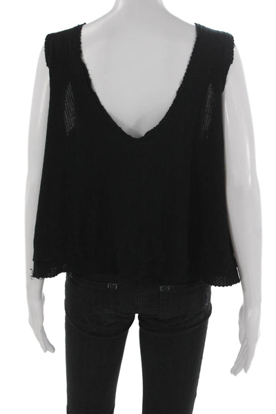 We The Free Womens Black Basic Tank Round Neck Sleeveless Size XS