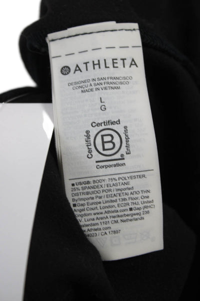 Athleta Women Ankle Leggings Black Polyester Drawstring Size L