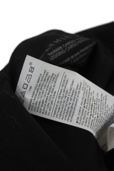 Athleta Women Ankle Leggings Black Polyester Drawstring Size L