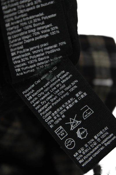 Other Stories Womens Dress Pants Black Wool Plaid Button Size 6
