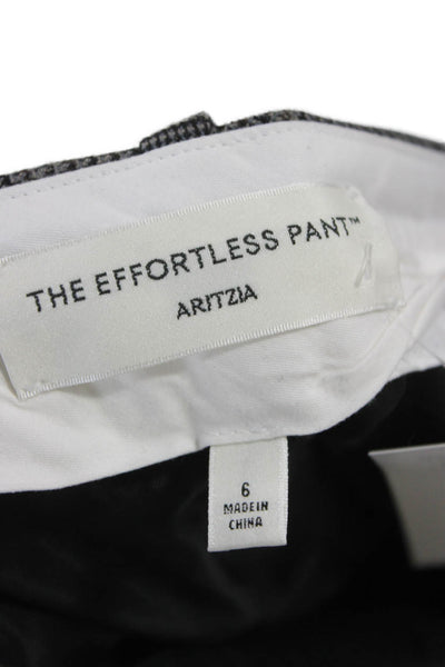 Aritzia Womens Cropped Plaid Polyester Pants Gray Size 6