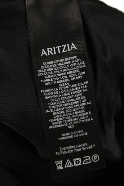 Aritzia Womens Cropped Plaid Polyester Pants Gray Size 6