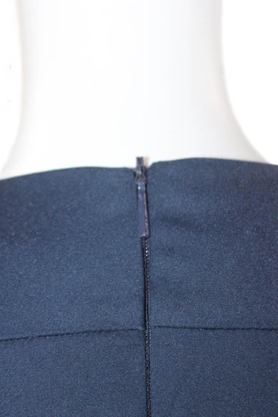 MNG Womens Sheath Dress Blue Cotton V-Neck Short Sleeve Knee Length Size 0