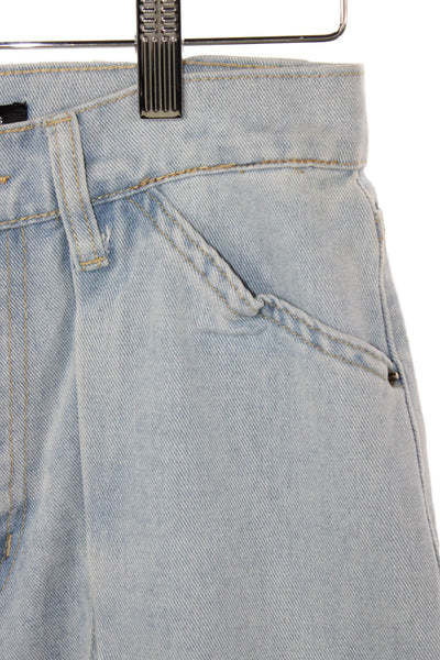 Lioness Women Cargo High Rise Blue Jeans Button 100% Cotton Size 2XS