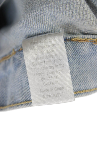 Lioness Women Cargo High Rise Blue Jeans Button 100% Cotton Size 2XS
