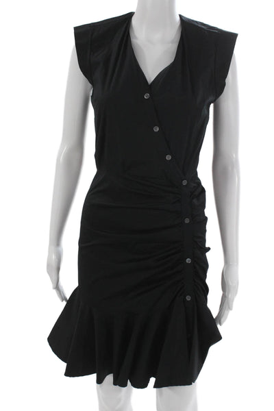Veronica Beard Women Wrap Dress Black Sleeveless Knee Length Size 0
