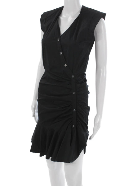 Veronica Beard Women Wrap Dress Black Sleeveless Knee Length Size 0