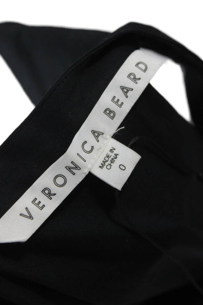 Veronica Beard Women Wrap Dress Black Sleeveless Knee Length Size 0