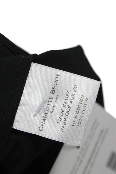 Charlotte Brody Womens ALine Dress Black HighNeck Waist Short Sleeve Size XS