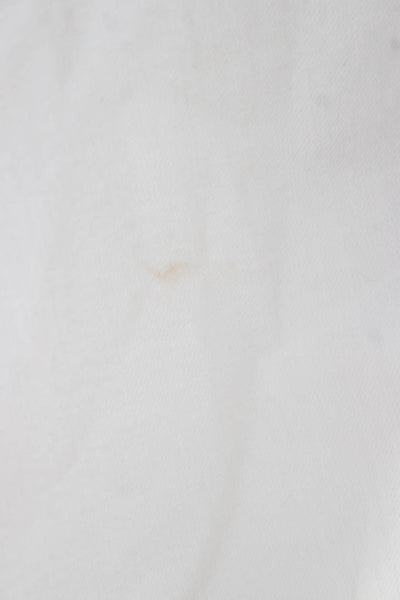 Creatures Of Comfort Womens Wide-Leg Jeans White Cotton Blend High Rise Size 0