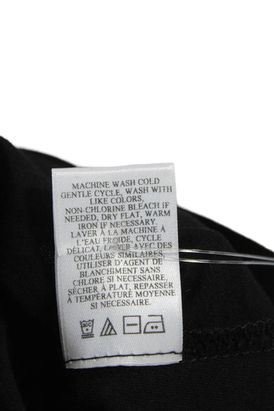 A.L.C. Womens Basic T-Shirt Black Square Neck Short Sleeve Cotton Size XS