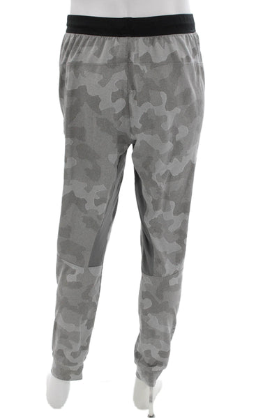 Adidas Mens Track Pants Gray Camo Polyester Pull On Size L