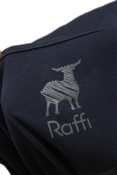 Raffi Mens Collared Short Sleeve Cotton Polo Blue Pullover Size XL