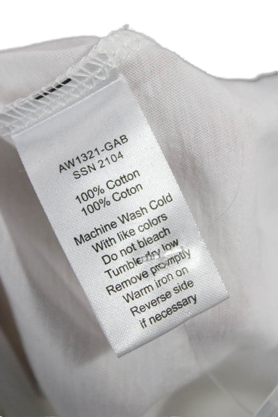 ATM Womens Basic Cotton Crew Neck Short Sleeve T-Shirt White Size M