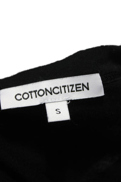 Cotton Citizen Women Cropped T-Shirt Black Short Sleeve Supima Size S