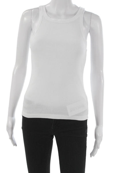 Nili Lotan Womens Basic Sleeveless Tank Top White Cotton Size XS