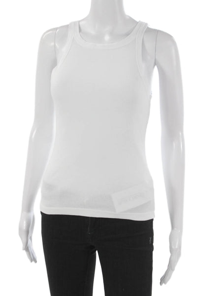 Nili Lotan Womens Basic Sleeveless Tank Top White Cotton Size XS
