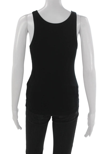 Toteme Womens Basic Sleeveless Tank Black Organic Cotton Round Neck Size S