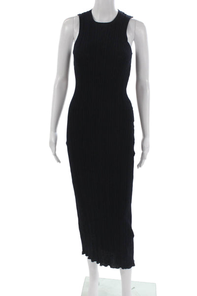 ELEVENTY Womens Maxi Dress Black 100% Cotton Sleeveless Crew Neck Size S