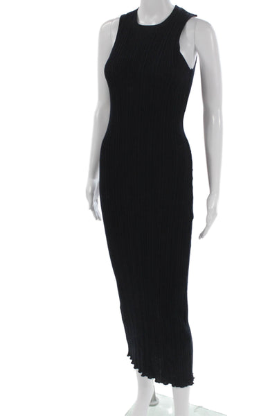 ELEVENTY Womens Maxi Dress Black 100% Cotton Sleeveless Crew Neck Size S