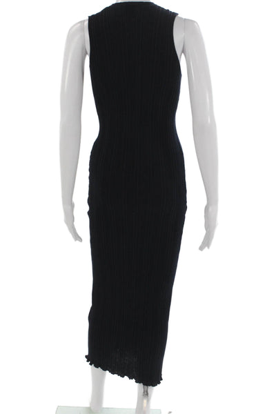 ELEVENTY Womens Maxi Dress Black 100% Cotton Sleeveless Crew Neck Size S