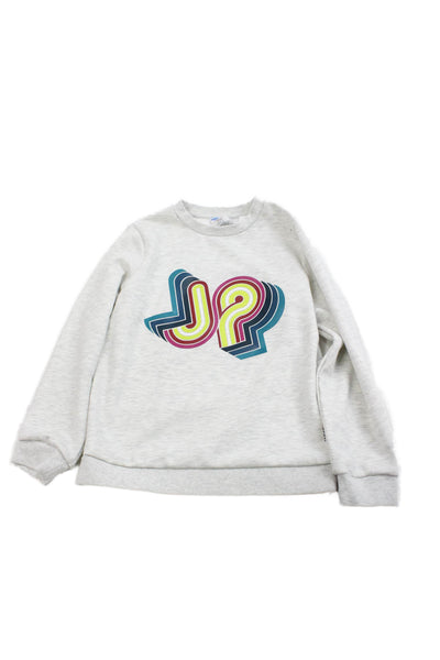Jacadi Childrens Girls Long Sleeves Sweatshirt Grey Cotton Size 10