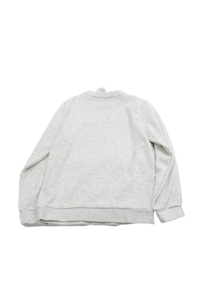 Jacadi Childrens Girls Long Sleeves Sweatshirt Grey Cotton Size 10