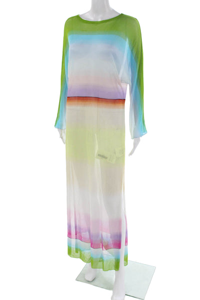 Missoni Orange Label Womens Maxi Striped Viscose Dress Multicolor Size S