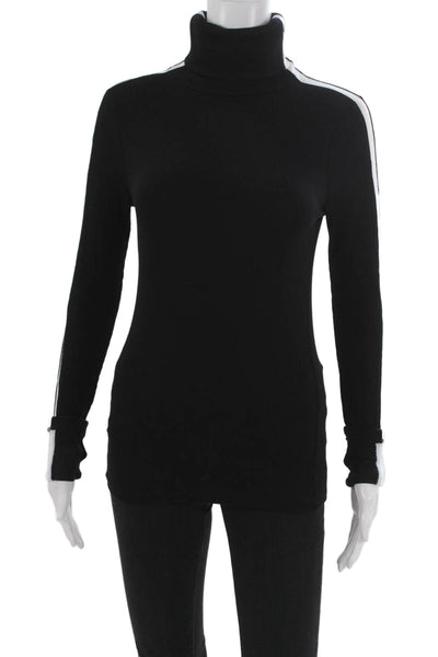 Splits 59 Women Basic Turtleneck T-Shirt Black Modal Long Sleeve Size S