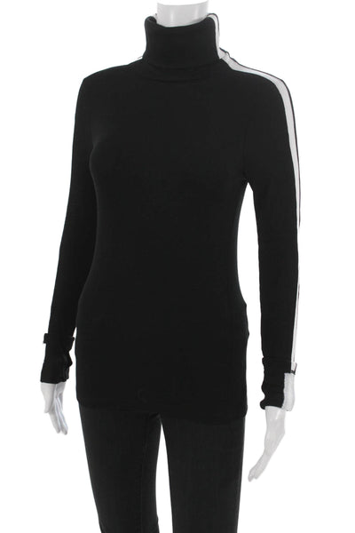 Splits 59 Women Basic Turtleneck T-Shirt Black Modal Long Sleeve Size S