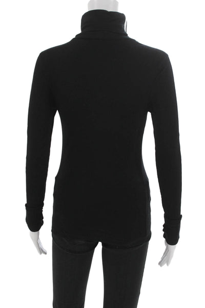 Splits 59 Women Basic Turtleneck T-Shirt Black Modal Long Sleeve Size S