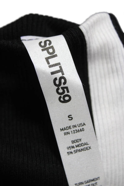 Splits 59 Women Basic Turtleneck T-Shirt Black Modal Long Sleeve Size S