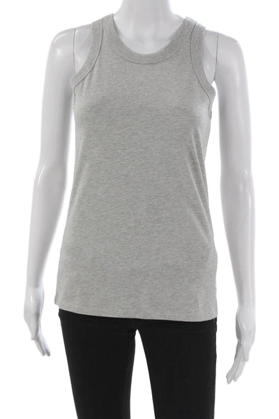 Loulou Studio Womens Basic Pima Cotton Gray Tank Round Neck Size XS