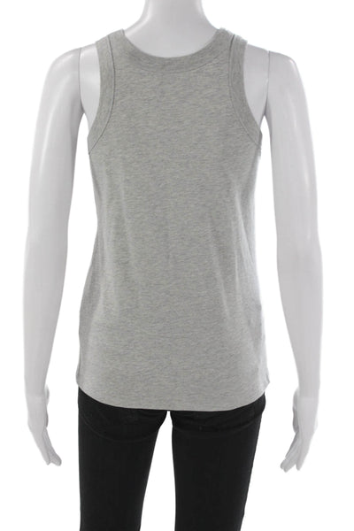 Loulou Studio Womens Basic Pima Cotton Gray Tank Round Neck Size XS