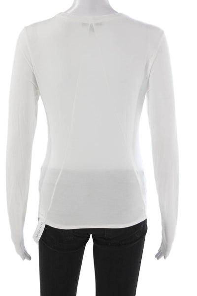 Rag & Bone Womens White Crew Neck Long Sleeve Basic T-Shirt Petite Size S