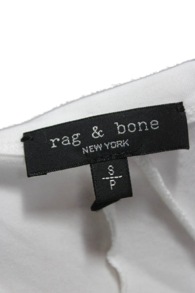 Rag & Bone Womens White Crew Neck Long Sleeve Basic T-Shirt Petite Size S
