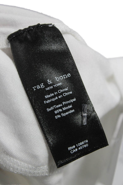 Rag & Bone Womens White Crew Neck Long Sleeve Basic T-Shirt Petite Size S