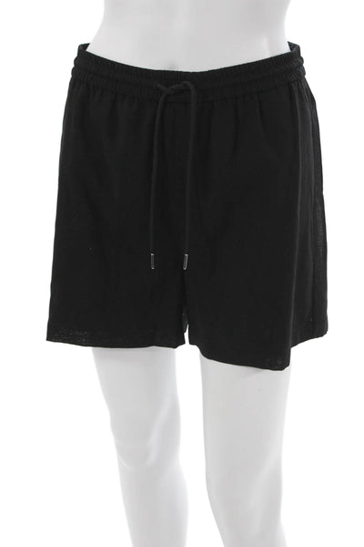 Theory Womens Sweat Shorts Black Drawstring 69% Cotton Size 0P
