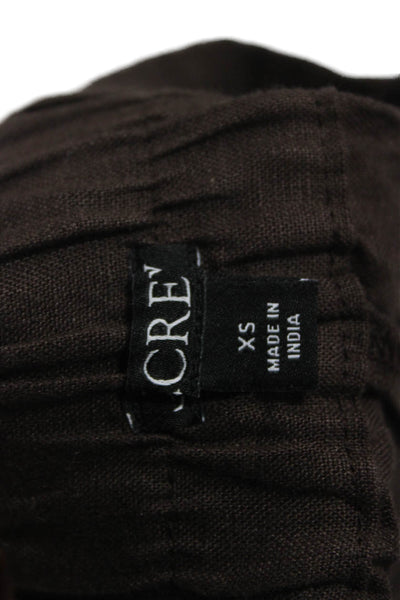 J Crew Women Casual Linen Shorts Brown Size XS