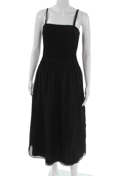 Vince Womens Black Tencel Lyocell Slip Dress Square Neck Sleeveless Size XS