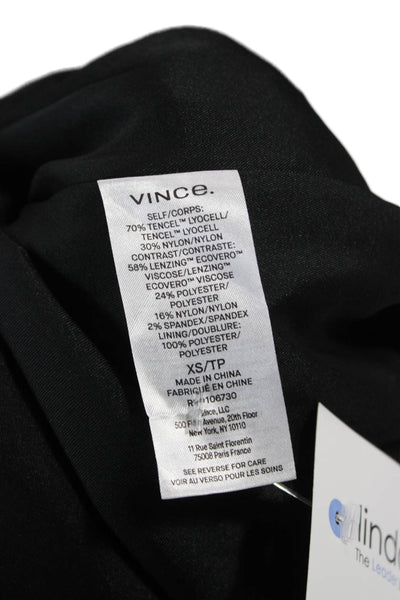 Vince Womens Black Tencel Lyocell Slip Dress Square Neck Sleeveless Size XS