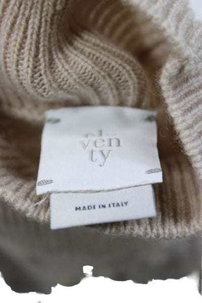 ELEVENTY Childrens Girls Cable Knit Turtleneck Sweater Beige Wool Size 8