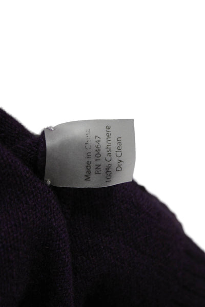 Kinross Cashmere Women Purple Scoop Neck 3/4 Sleeve Pullover Size L