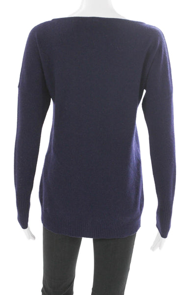 Kinross Cashmere Womens Purple Tunic Sweater Boatneck Long Sleeve Size XS