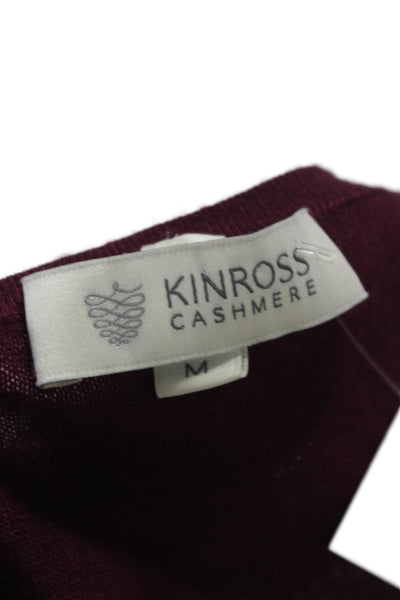 Kinross Cashmere Women Red Scoop Neck Sleeveless Tank Size M