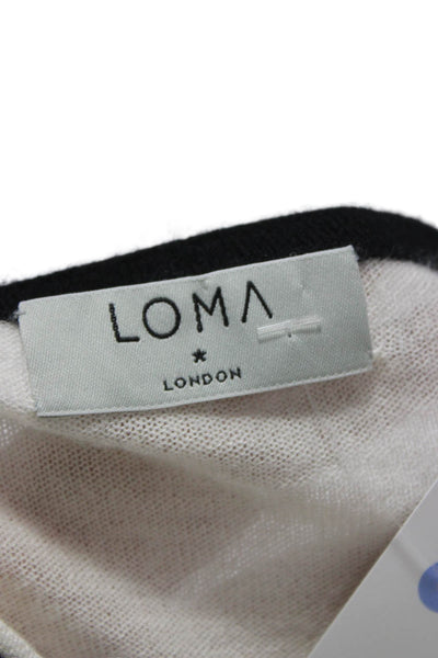 Loma London Womens Pullover Sweater Cashmere Black Crewneck Long Sleeve Size XS