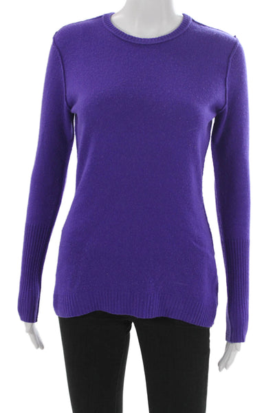 Autumn Cashmere Womens Purple Cashmere Crew Neck Pullover Size M