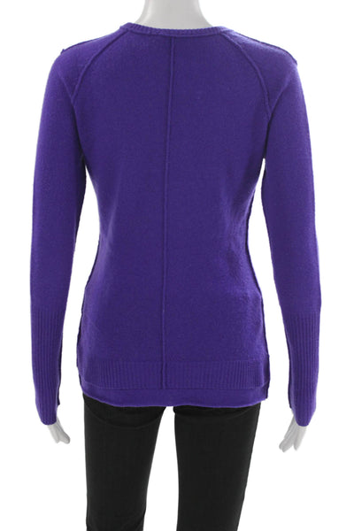 Autumn Cashmere Womens Purple Cashmere Crew Neck Pullover Size M